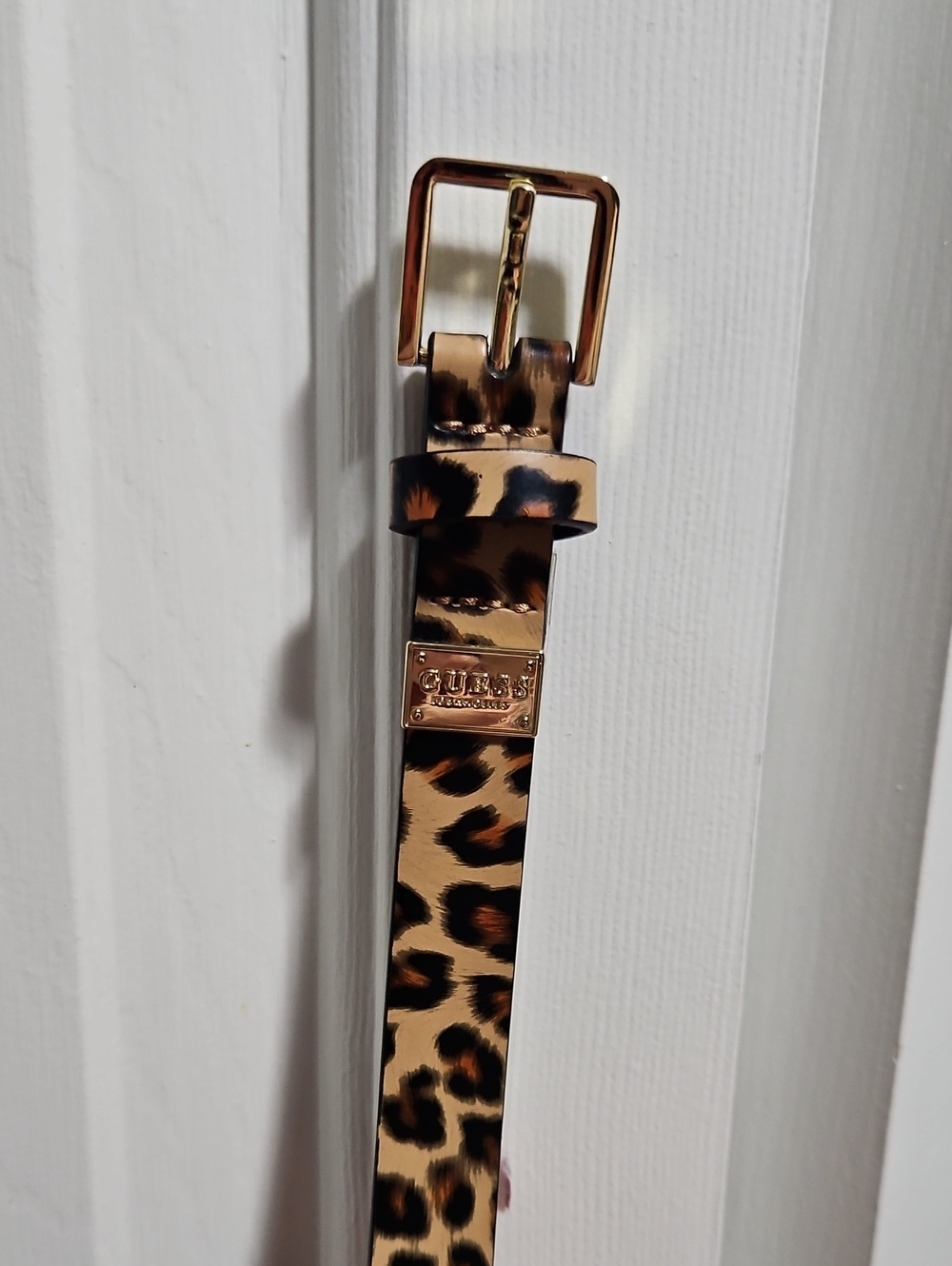 Guess Thin Leopard Print Thin Belt XL